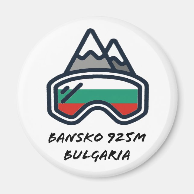 Bansko Ski Snowboard Resort Magnet (Front)