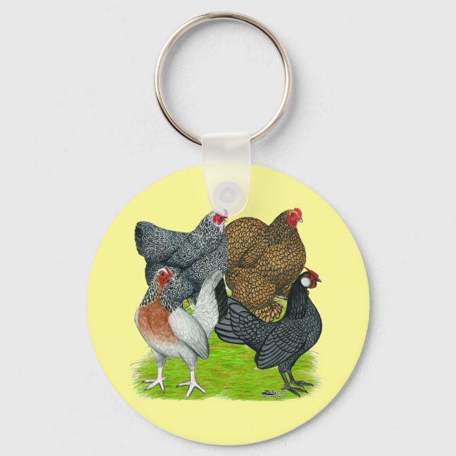 Bantam Hen Quartet Keychain (Front)