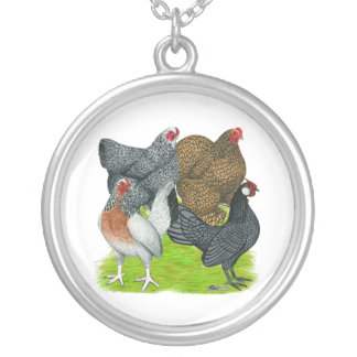 Bantam Hen Quartet Silver Plated Necklace
