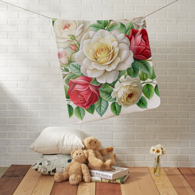 Bantry Bay Rose 4K Digital Illustration   Baby Blanket (In Situ)