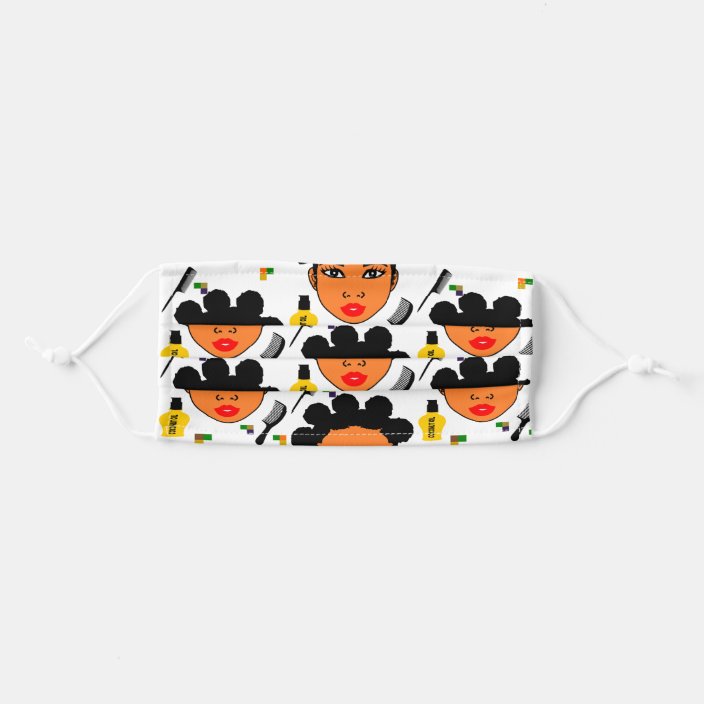 Bantu Knots Girl Afro Puffs Girl African American Adult Cloth Face Mask Zazzle Com