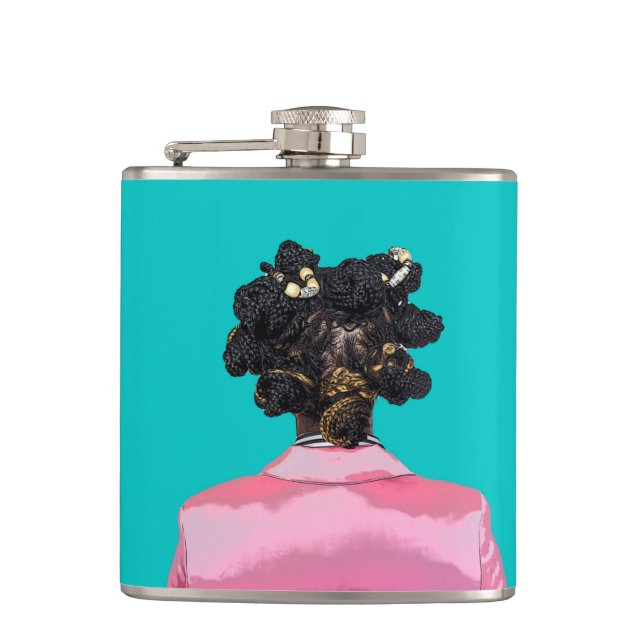 Bantu Teal. Flask (Front)