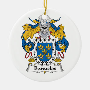 Banuelos Family Crest Ceramic Ornament