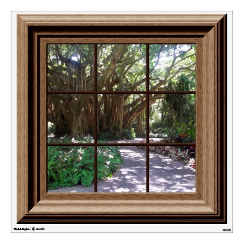 Banyan Tree Fake Window View Wall Decal