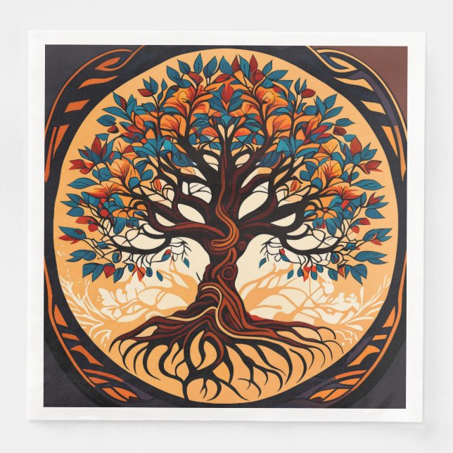 banyan tree paper dinner napkins (Front)