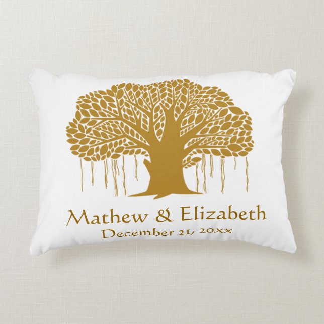 Banyan Tree Rustic Outdoor Wedding Decorative Pillow (Front)