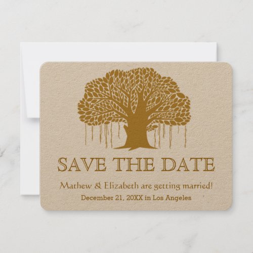 Banyan Tree Rustic Outdoor Wedding Save The Date Invitation