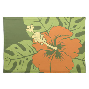 Banzai Beach Hawaiian Hibiscus Dinner Placemats