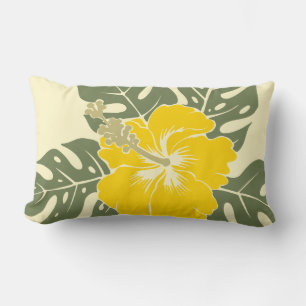 Banzai Beach Hawaiian Hibiscus Lumbar Pillow