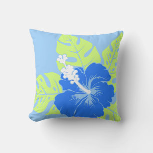 Banzai Beach Hawaiian Hibiscus Square Pillows