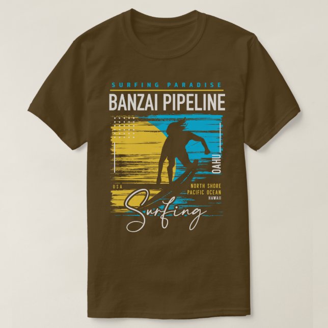 Banzai Pipeline North Shore Hawaii Surfing Surf Ha T-Shirt (Design Front)