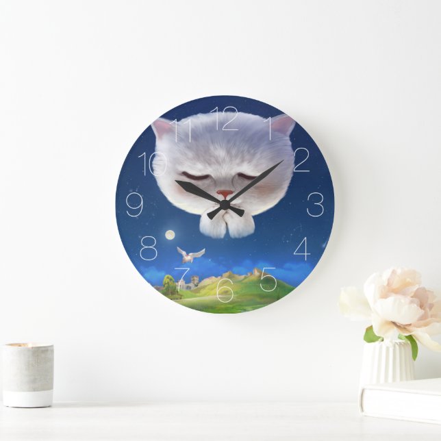 Bao Bao: Floating Among Stars Night Sky Dream Large Clock (Home)
