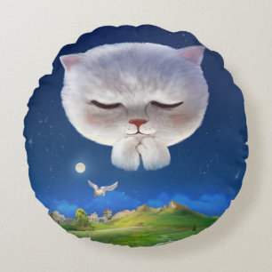 Bao Bao: Floating Among Stars Night Sky Dream Round Pillow