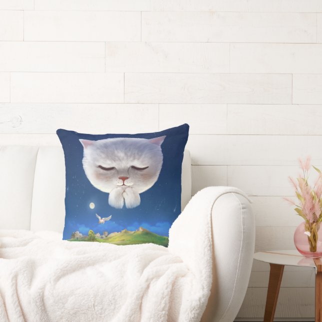 Bao Bao: Floating Among Stars Night Sky Dream Throw Pillow (Couch)