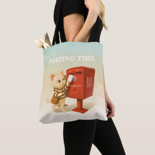 Bao Bao: Posting Time with Retro Taiwan Mailbox Tote Bag