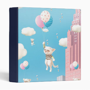 Bao Bao: Skyward Bound Kittens Balloon Fantasy 3 Ring Binder