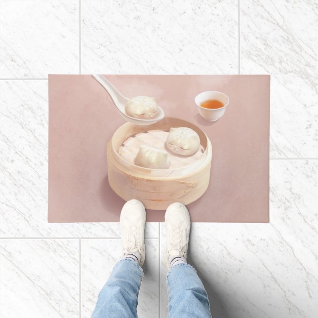 Bao Buddies: Cute Cat Dumplings in Steamer Doormat (Indoor)