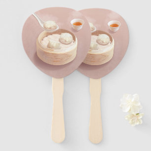 Bao Buddies: Cute Cat Dumplings in Steamer Hand Fan