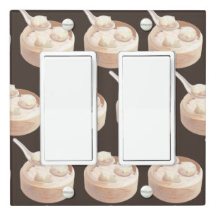 Bao Buddies: Cute Cat Dumplings in Steamer Light Switch Cover