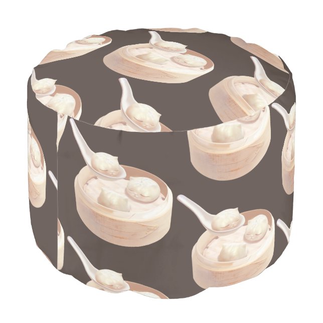 Bao Buddies: Cute Cat Dumplings in Steamer Pouf (Angled Back)