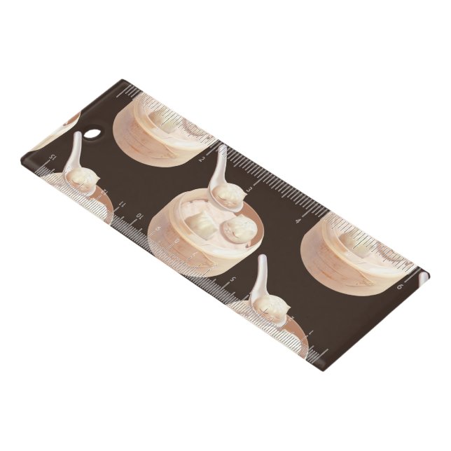 Bao Buddies: Cute Cat Dumplings in Steamer Ruler (Angled)