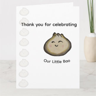 Bao Dumpling Birthday Party Thank You Card