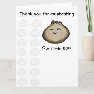 Bao Dumpling Birthday Party Thank You Card