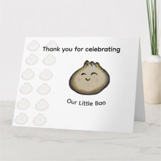 Bao Dumpling Birthday Party Thank You Card