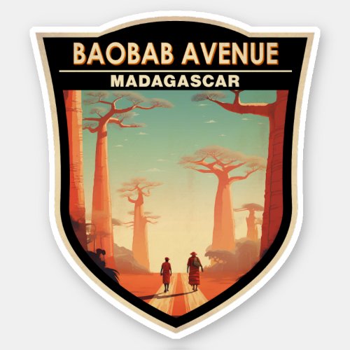 Baobab Avenue Madagascar Travel Badge Sticker