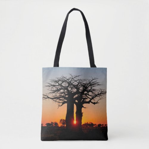 Baobab Tree Of Life Sunset Okavango Delta African Tote Bag
