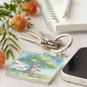 Baobab Tree & Quote Keychain