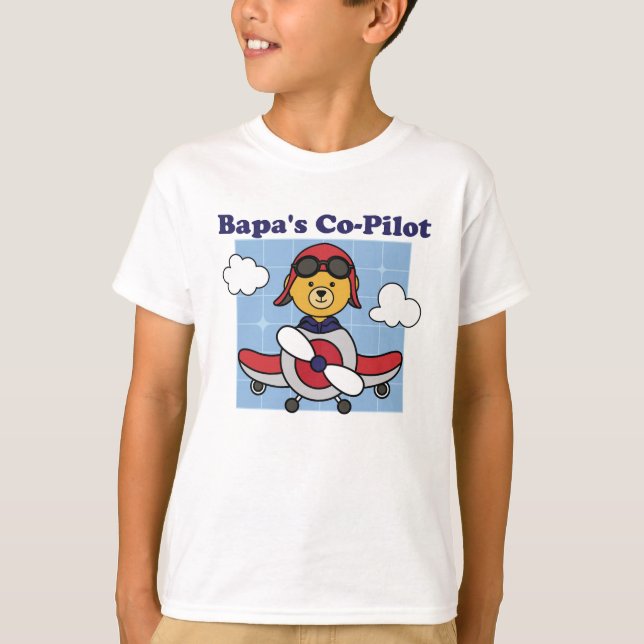 Bapa's Co-Pilot - Cute Airplane T-Shirt (Front)