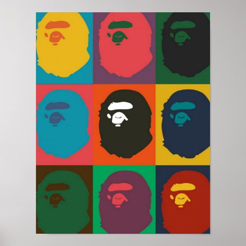 bape monkey hypebeast poster