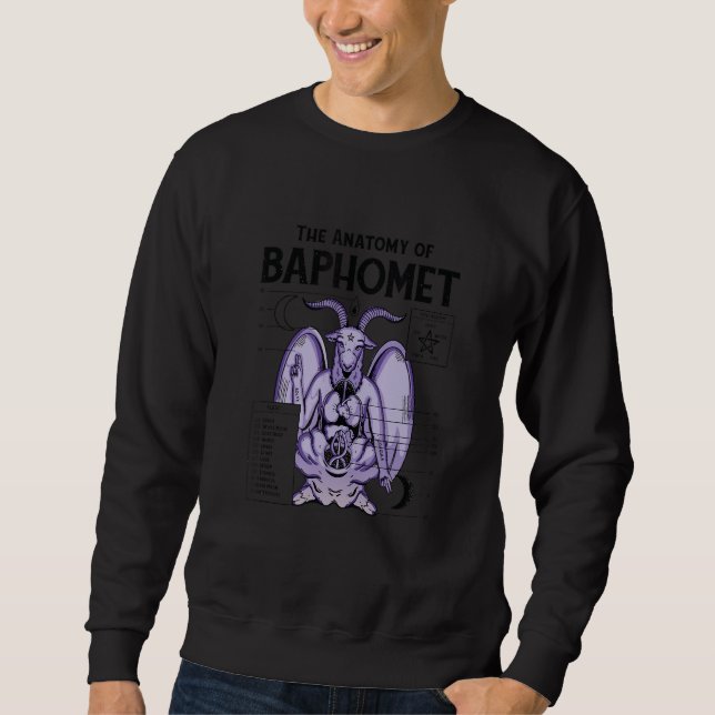 Baphomet Anatomy Satanic Satan Goat Devil Goth Gra Sweatshirt (Front)
