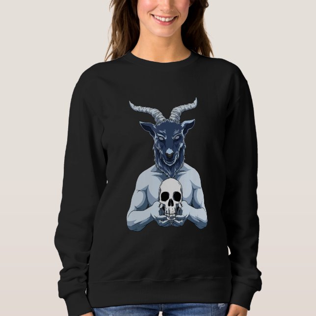Baphomet And Skull Sweatshirt (Front)