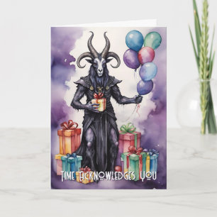 Baphomet Birthday Balloons & Gifts Gothic Card