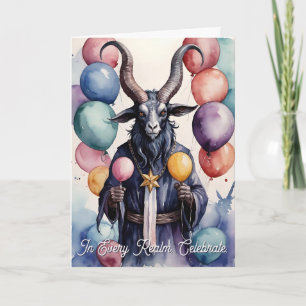 Baphomet Birthday Balloons & Gifts Gothic Card