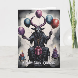 Baphomet Birthday Balloons & Gifts Gothic Card