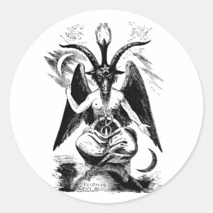 Baphomet (black) classic round sticker