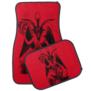 Baphomet - black print car mat