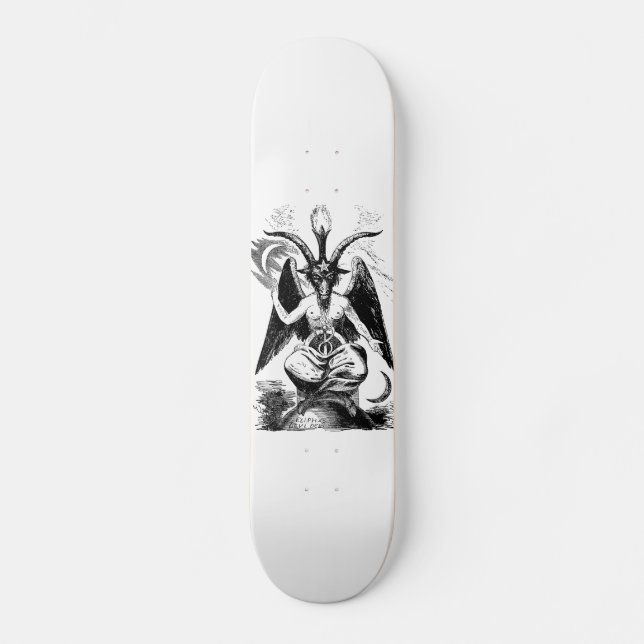 Baphomet - black print skateboard deck (Front)