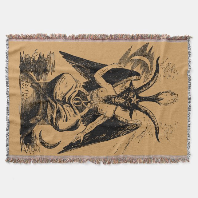Baphomet - black print throw blanket (Front)