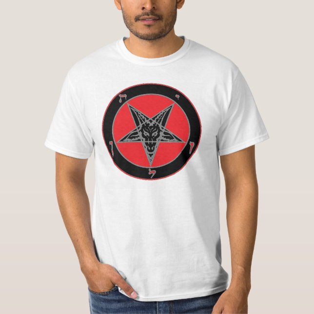 Baphomet (Black, Red, and Grey) T-Shirt (Front)