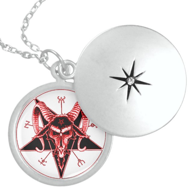 Baphomet Blood Magick Talisman Locket Necklace (Front)