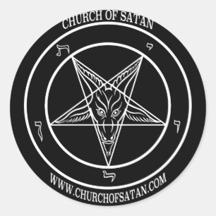 Baphomet Church of Satan name & URL Classic Round Sticker