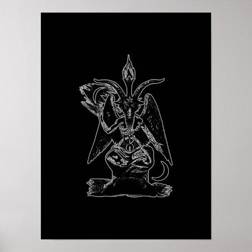 Baphomet Goat Satan Black Magic Lucifer Occult Poster