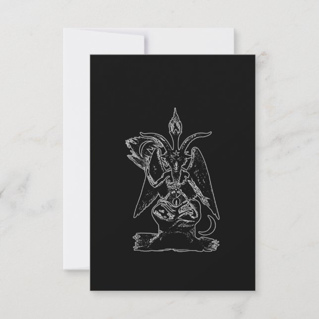 Baphomet Goat Satan Black Magic Lucifer Occult Thank You Card (Front)