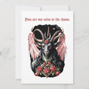 Baphomet Gothic Valentine's Day Guitar Chaos Holiday Card
