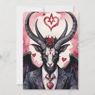 Baphomet Gothic Valentine's Day Love Holiday Card