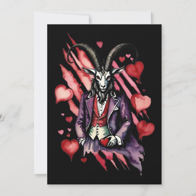 Baphomet Gothic Valentine's Day Love Holiday Card (Front)